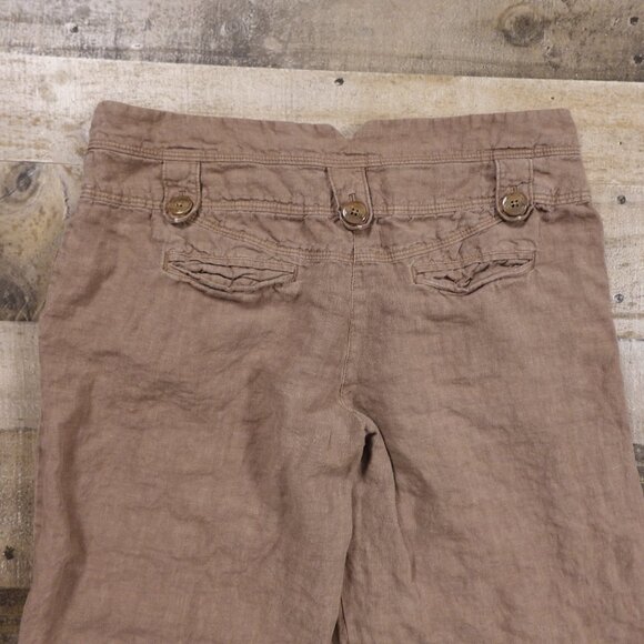 Elevenses 100% Linen Wide Leg Pants Women’s Size 12 Light Brown/Taupe - Picture 10 of 11